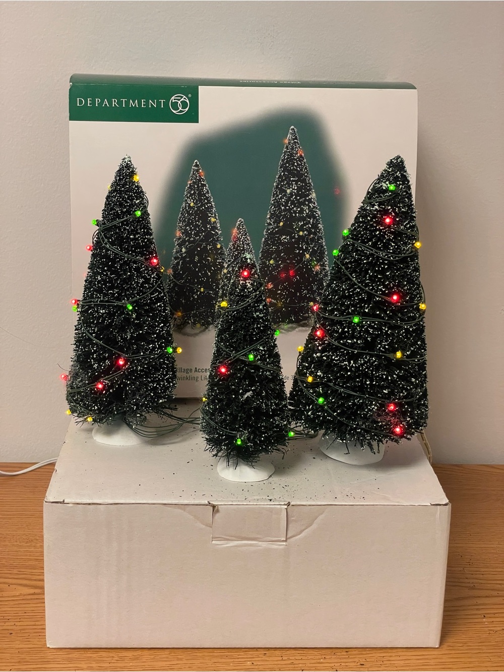 Department 56 Village Accessories Twinkling Lit Christmas Trees Set of 3